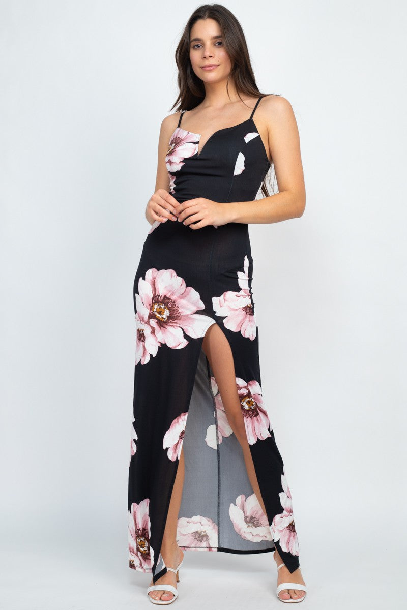 Holly Slit Floral Dress Citrine Styles Holly Slit Floral Dress Citrine Styles